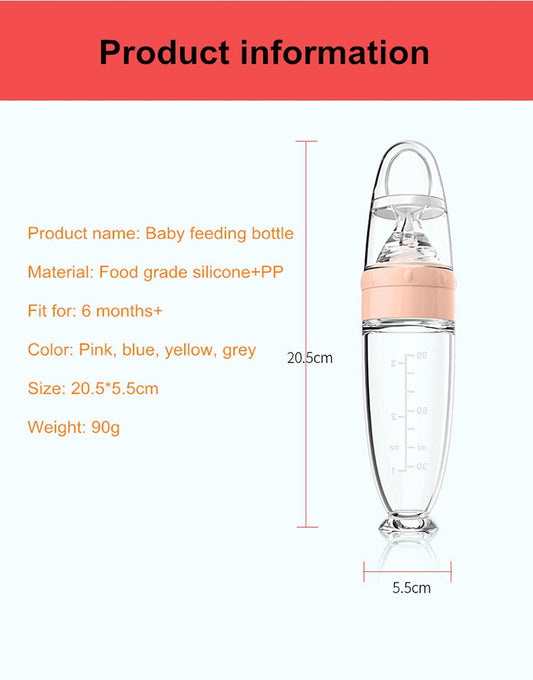 Silicone Baby Feeding Bottle Set With Spoon