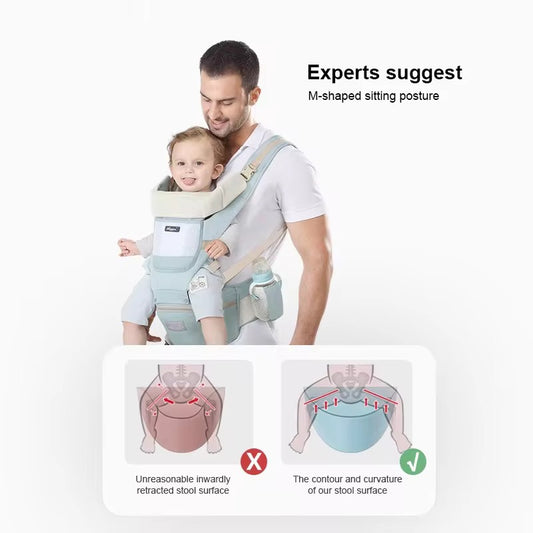 9-in-1 Ergonomic Baby Carrier with Hip Seat