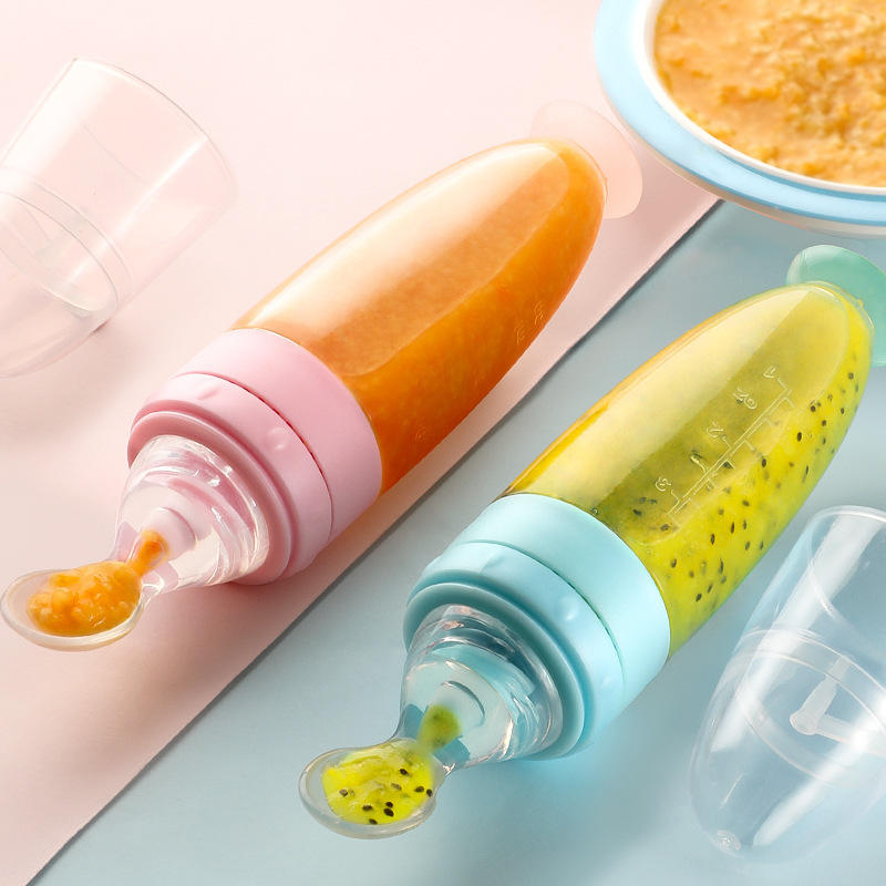 Silicone Baby  Feeding  Bottle Set  With Spoon