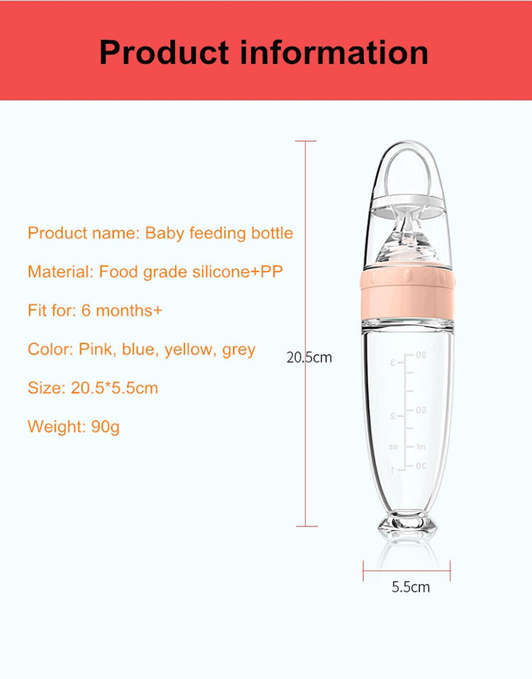 Silicone Baby  Feeding  Bottle Set  With Spoon