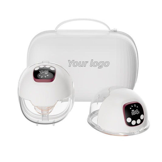BPA Free Electric Double Breast Pump Silicone Wearable Hands-free Breast Pump with PU Bag Two Pieces